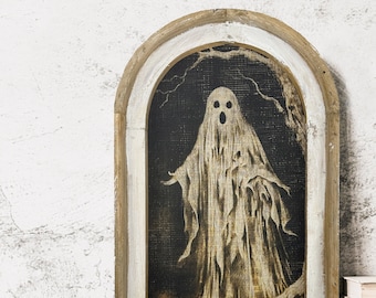 Spooky Wall Decor | Halloween Ghost Decor | Halloween Wall Art | Gothic Wall Decor | Eclectic Framed Art | 14" x 22"