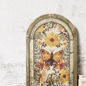 Floral Wall Decor | 14" x 22" | Butterfly Framed Art Print | Bohemian Wall Hanging | Eclectic Decor | Whimsical & Boho