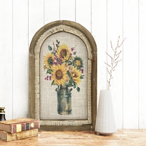 Sunflower Wall Art | 14" x 22" | Kitchen Wall Hanging | Farmhouse Decor |