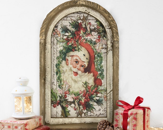 Santa Wall Art 14 X 22 Christmas Wall Art Winter Wall Hanging Farmhouse