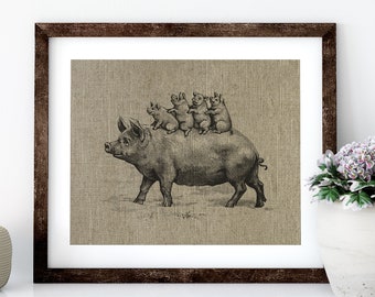 Pig Wall Art Etsy