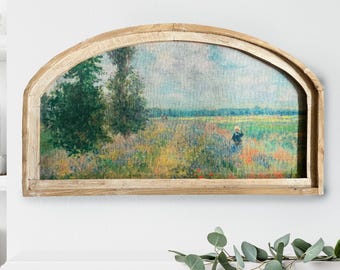 Cottagecore Wall Art | 20" x 36" | Landscape Arched Wall Decor | Nature Art | Living Room Decor