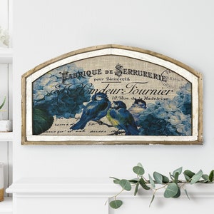 Farmhouse Wall Art | 20" x 36" | French Botanicals Wall Decor | Shabby Chic Wall Art | Cottage