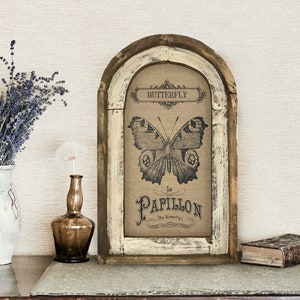 Decoración de pared de mariposas / 35,5 x 56 cm / Arte de pared estilo casa de campo francesa I Historia natural