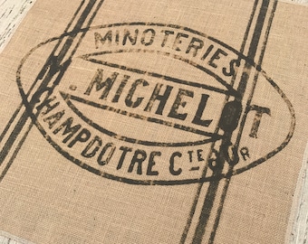 Grain Sack Burlap Panel, Reproduction Printed Fabric