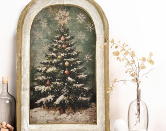 Christmas Tree Decor | 14" x 22" | Farmhouse Mantel Decor | Winter Fireplace Decoration | Farmhouse Xmas Decor |