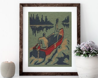 Boating Linen Print for Framing, Florida Artwork