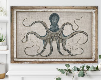 Coastal Wall Decor | 24" x 36" | Octopus Wall Art | Coastal Decor | Nautical Wall Decor