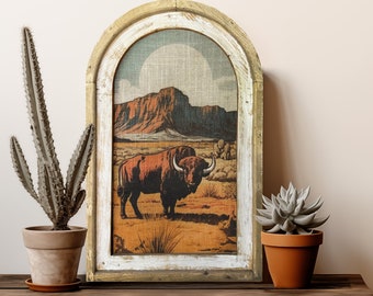 American Bison Wall Decor | Western Wall Art | Buffalo Decor | Yellowstone Wall Hanging | Wyoming Wall Art | Arizona Decor