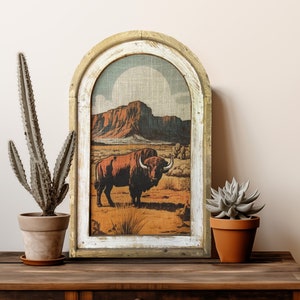 American Bison Wall Decor | Western Wall Art | Buffalo Decor | Yellowstone Wall Hanging | Wyoming Wall Art | Arizona Decor