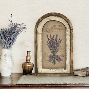 Decoración de pared de lavanda / 35,5 x 56 cm / Arte de pared estilo granja francesa | Shabby Chic