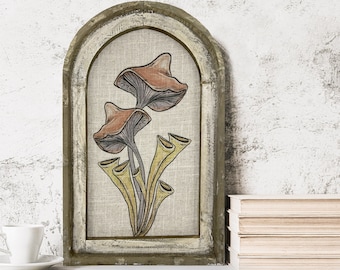 Mushroom Wall Decor | 14" x 22" | Foliage Framed Art Print | Bohemian Wall Hanging | Eclectic Decor | Whimsical