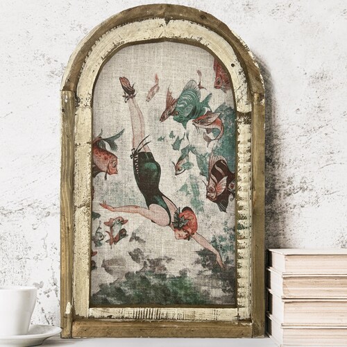 Swimming Wall Art 14 X 22 Bathroom Decor Etsy