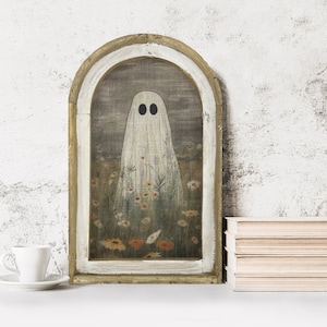 Spooky Wall Decor | Halloween Ghost Decor | Halloween Wall Art | Gothic Wall Decor | Eclectic Framed Art | 14" x 22"