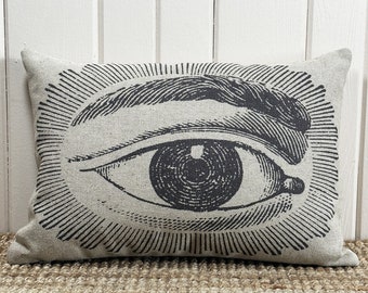 All Seeing Eye Throw Pillow | Eclectic Decor | Gothic Lumbar Pillow | Bohemian | 18" W x 12" H |