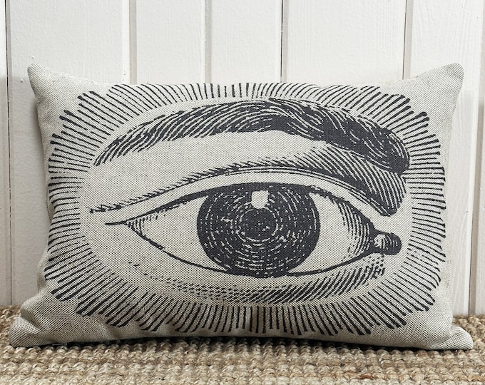 All Seeing Eye Throw Pillow | Eclectic Decor | Gothic Lumbar Pillow | Bohemian | 18" W x 12" H |