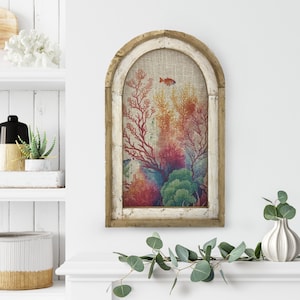 Coral Wall Decor | 14&quot; x 22&quot; | Coastal Bathroom Decor | Ocean Wall Decor | Coastal Art | Beach House