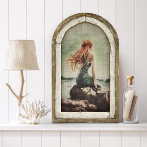 Mermaid Wall Art | 14" x 22" | Bathroom Decor | Coastal Wall Decor I Eclectic Home Decor I Beach Sign