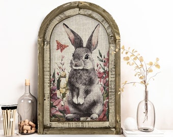 Spring Bunny Wall Decor | 14" x 22" | Rabbit Wall Art I Nursery Wall Decor I Easter Decor