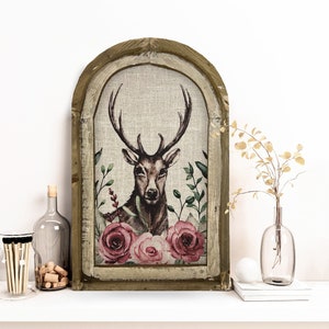 Spring Deer Wall Decor | 14&quot; x 22&quot; | Woodland Spring Decor | Nursery Wall Art | Rustic Farmhouse Decor