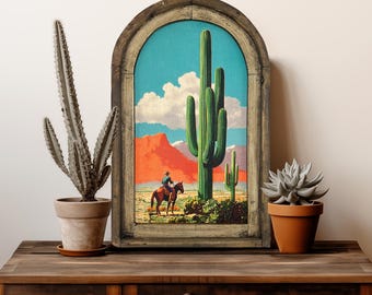 Western Landscape Wall Decor | Cowboy Wall Art | Southwestern Decor | Arizona Wall Hanging | Wyoming Wall Art |