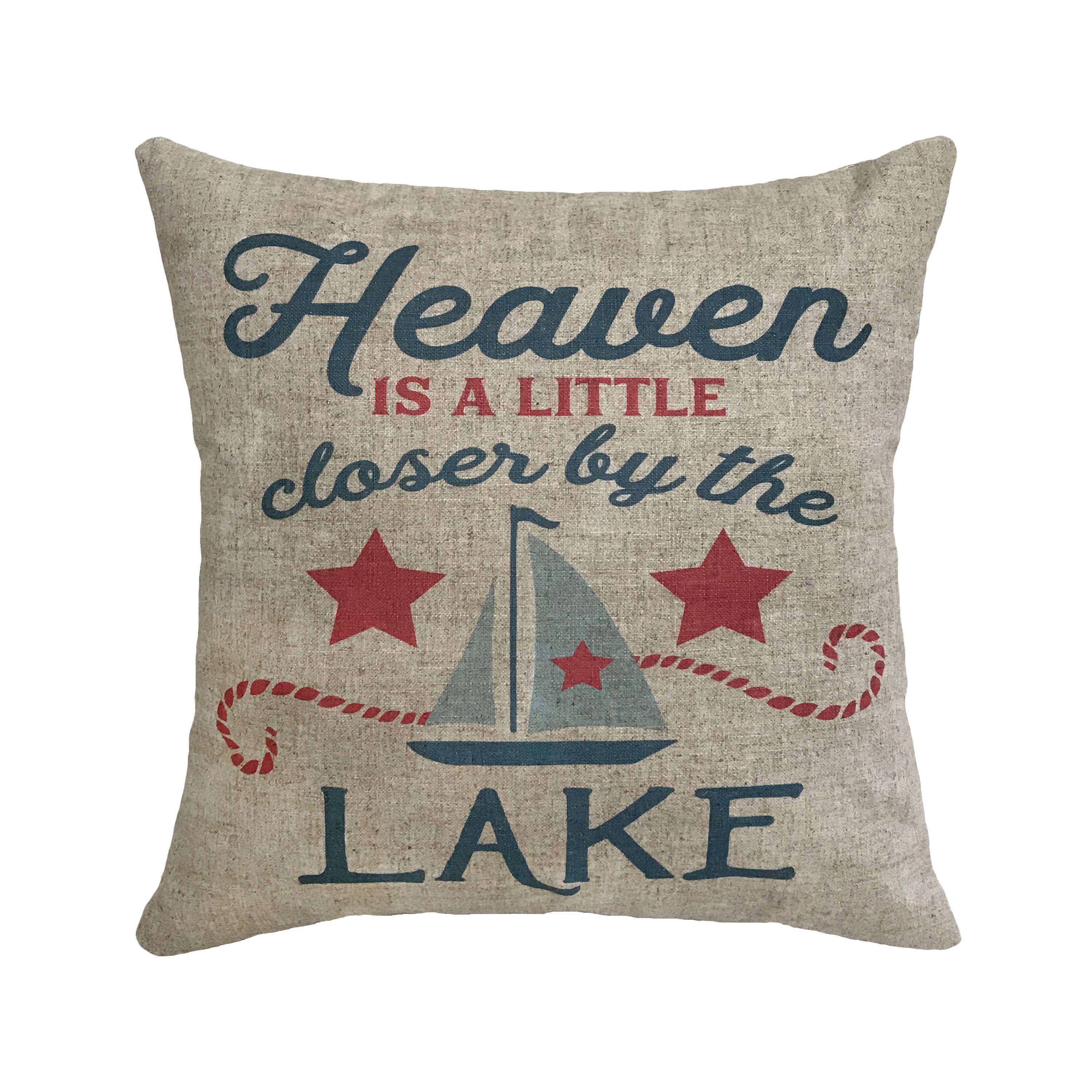 Lake House Linen Throw Pillow 15 X 15
