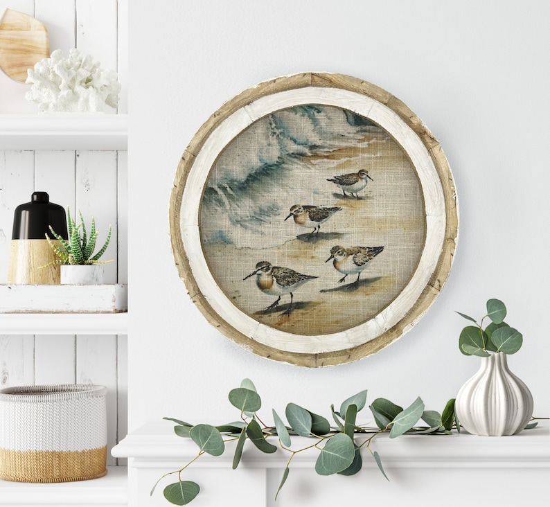 Beach Wall Art | Bathroom Wall Decor | Coastal Decor | Linen & Wood ...