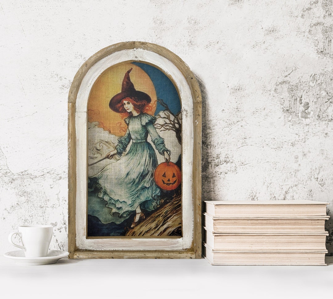 Witch Wall Decor Witchy Halloween Decor Farmhouse Wall Art Gothic Wall Decor Eclectic Framed Art