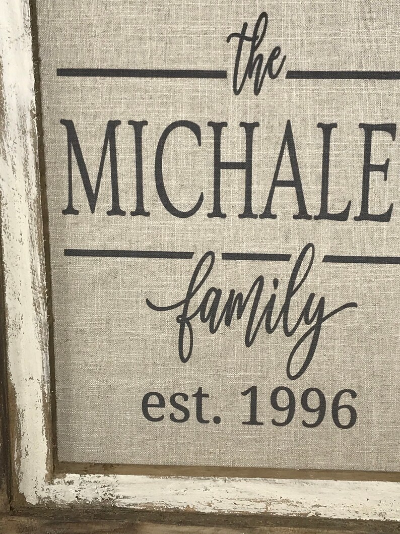 Last Name Wall Art 16 X 36 Window Frame Wall Etsy