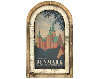 Denmark Wall Art | 14" x 22" | Arch Window Frame | Linen Wall Hanging | Travel Poster Decor |