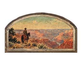 Western Wall Art | 36" x 20" Landscale Southwest Art | Desert Decor for Living Room | Gift for Mom | Solid Wood Frame