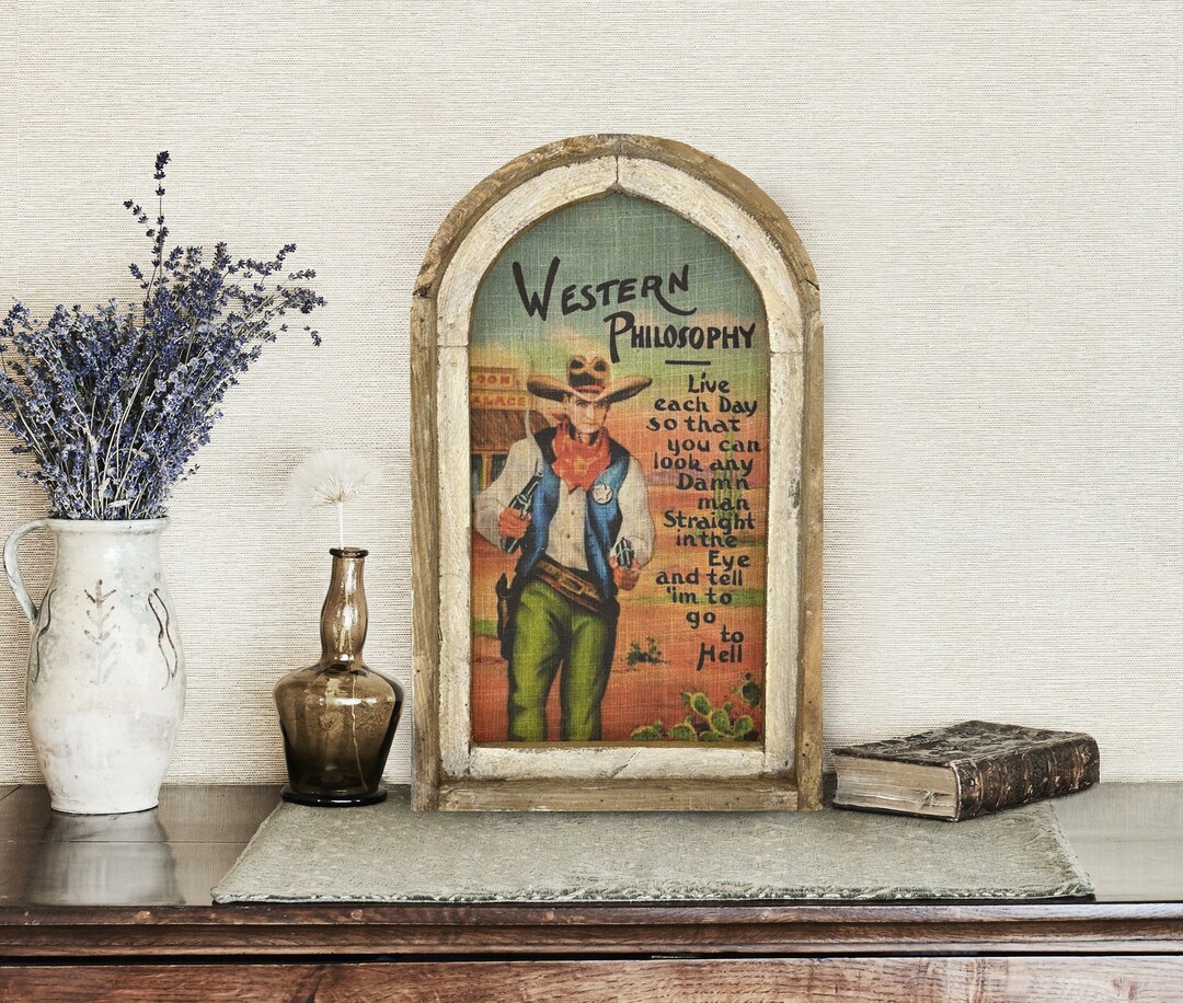 Cowboy Wall Decor 14 X 22 Retro Wall Art Western Decor Southwestern Art