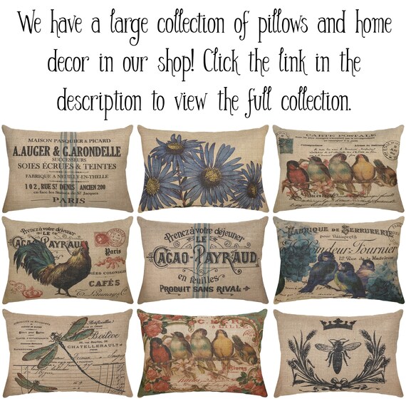 Dragonfly Burlap Pillow Rustic Lumbar Pillow Country Farmhouse 18x12 Etsy Canada