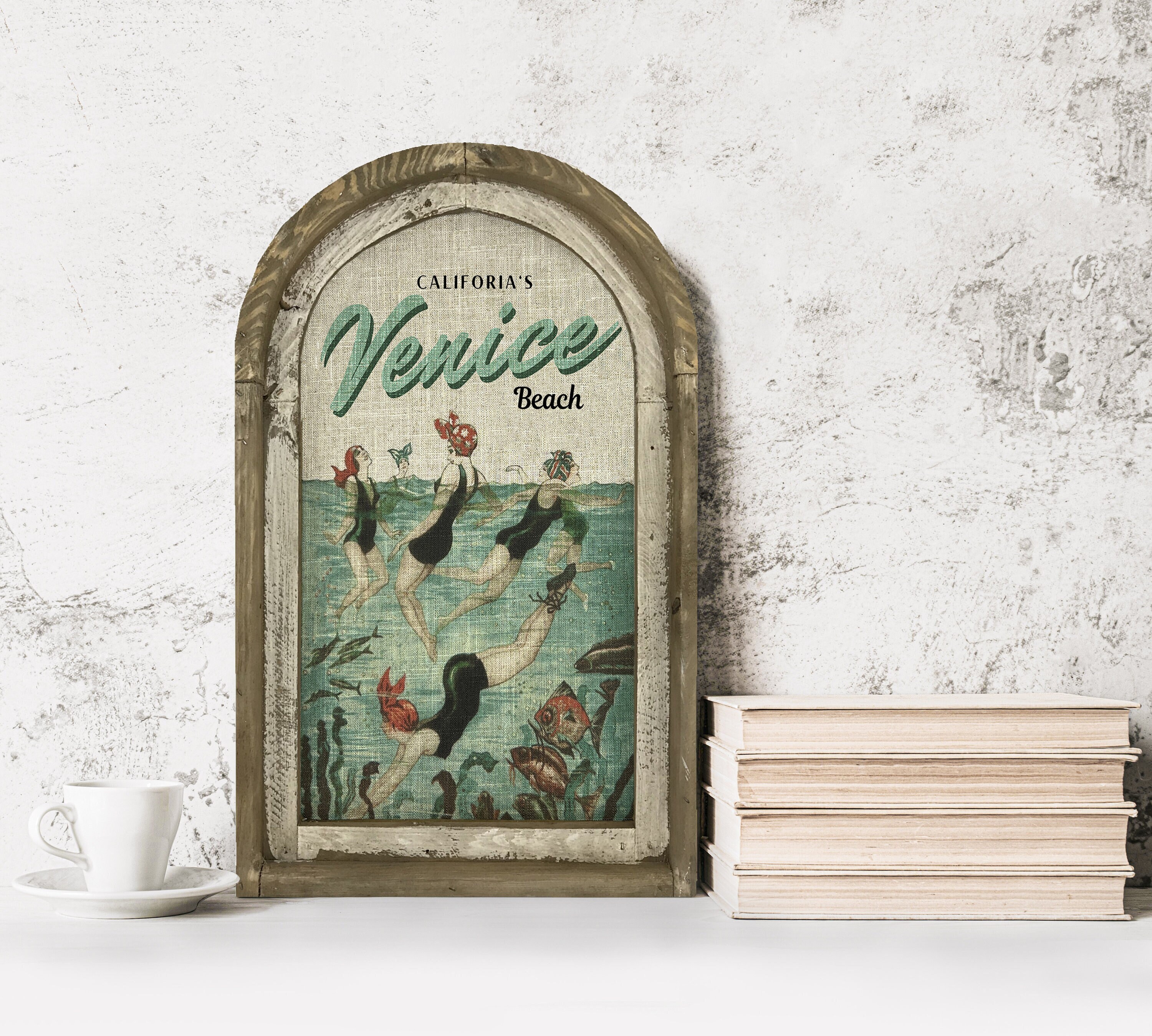 Venice Beach Wall Art California Travel Poster Coastal Wall Decor