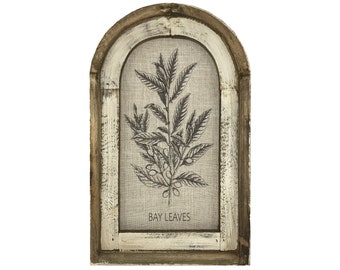 Bay Leaves Wall Decor | Farmhouse Herbs Sign I Kitchen Decor I Farmhouse Wall Art I