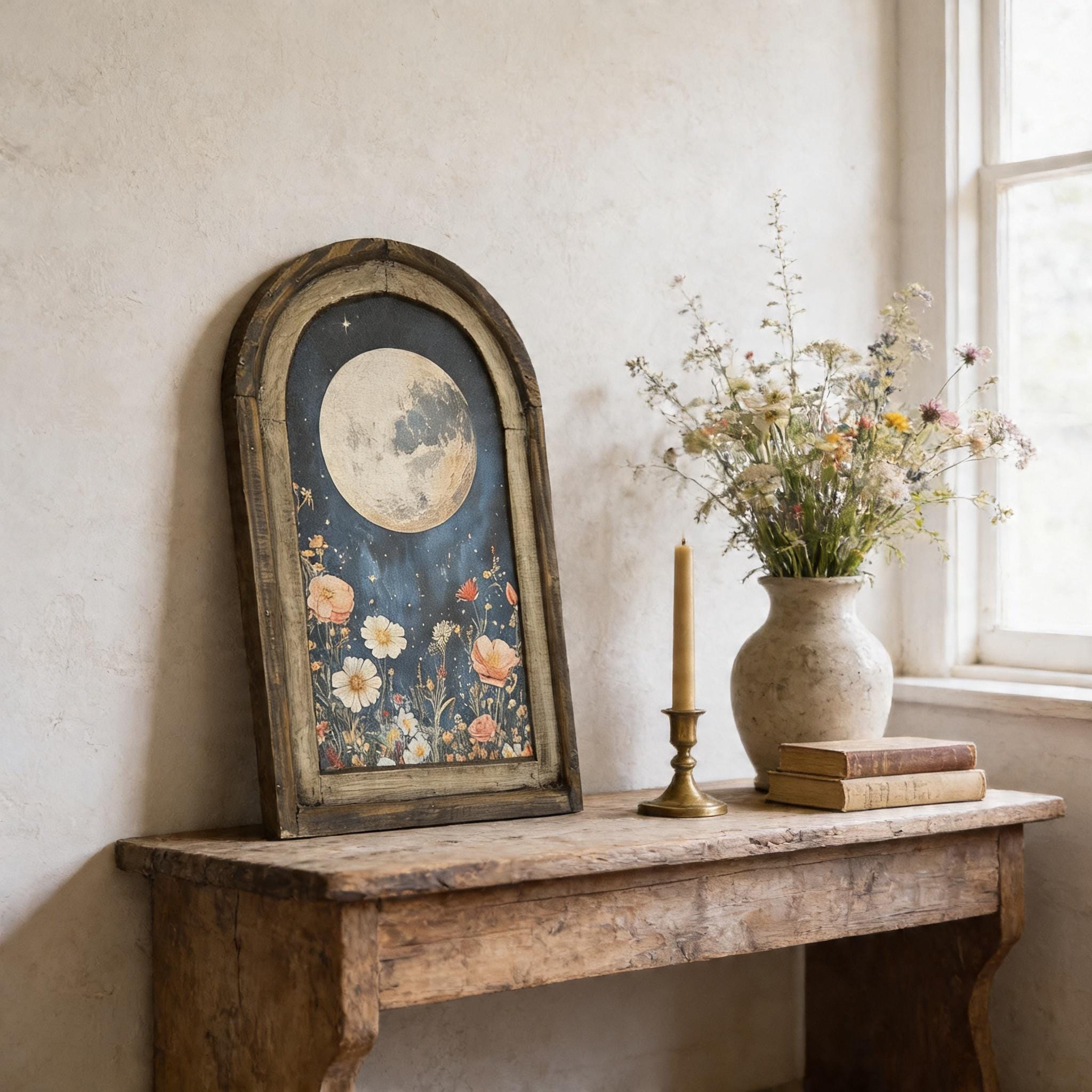 Vintage Wood Moon - Etsy
