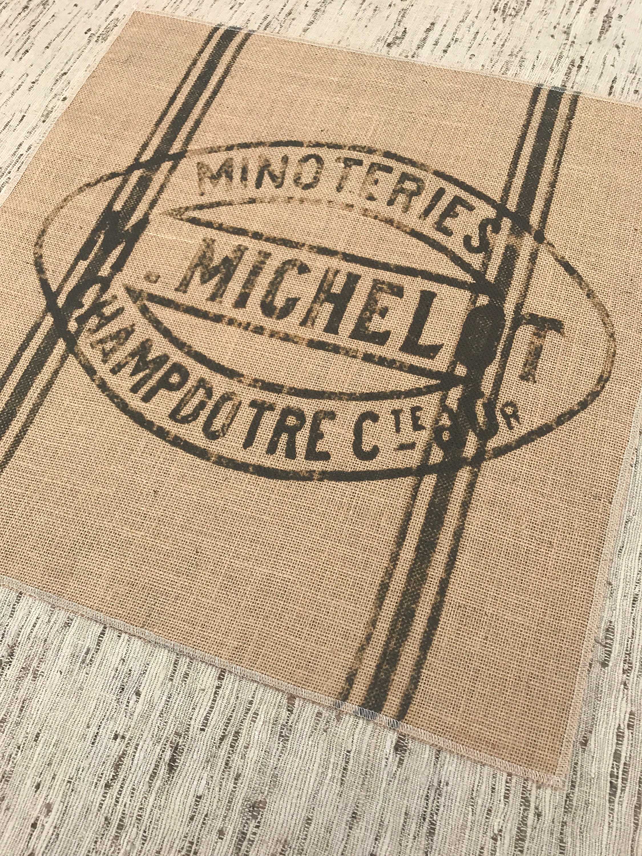 Grain Sack Burlap Panel Reproduction Printed Fabric Etsy