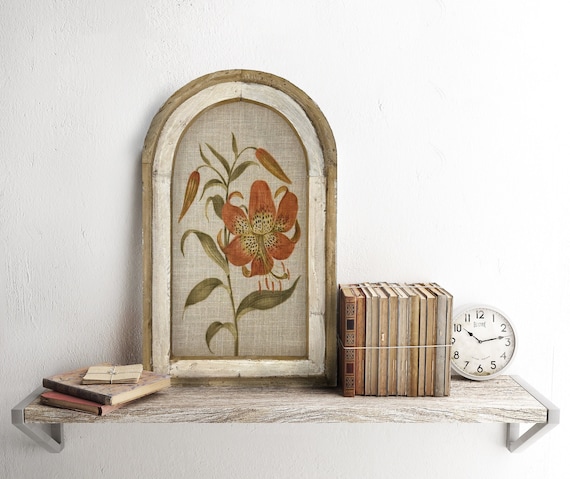 Lily Wall Art | Farmhouse Decor | Floral Wall Art | Linen Wall Hanging | Rustic Fall Decor | Warm Autumn Wall Art