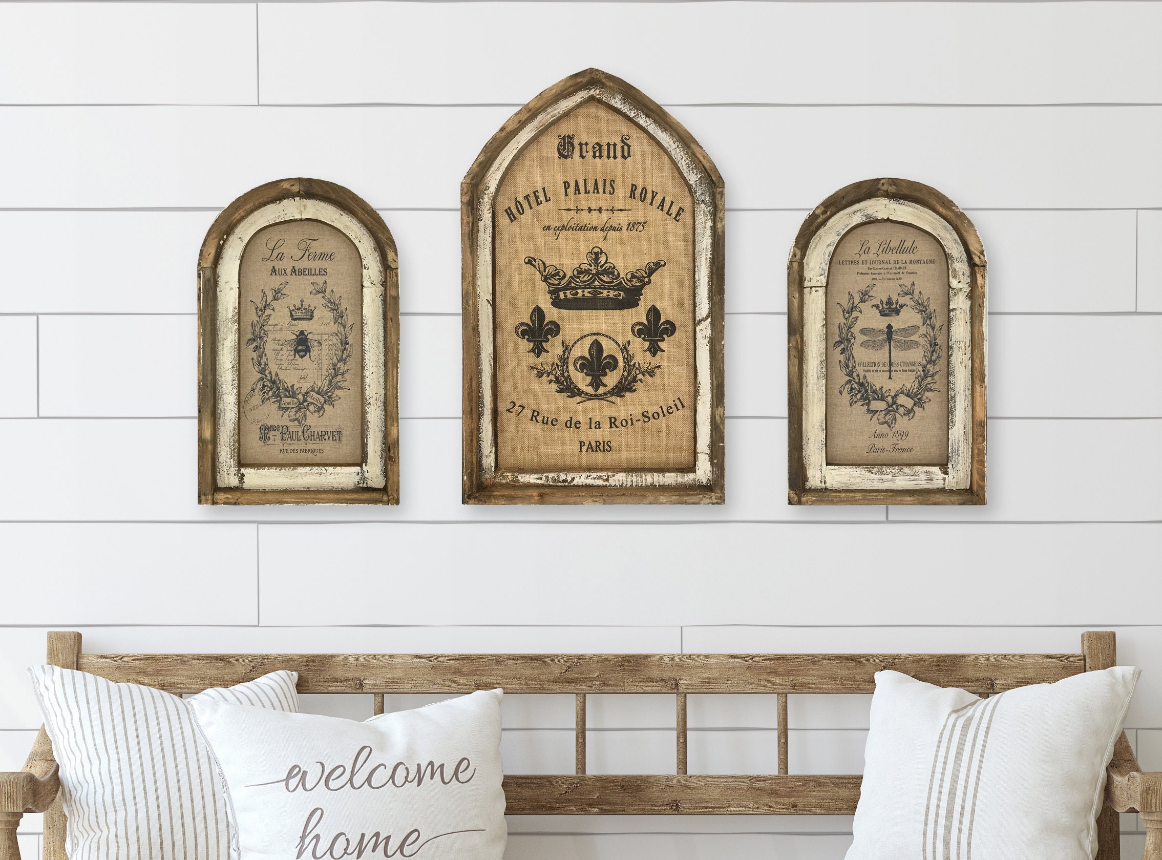 Illustration of Burlap Wall Decor Rustic Chic