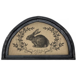 Bunny Wall Art | 30" x 18" | Arch Window Frame | Burlap Wall Hanging | Farmhouse Decor |