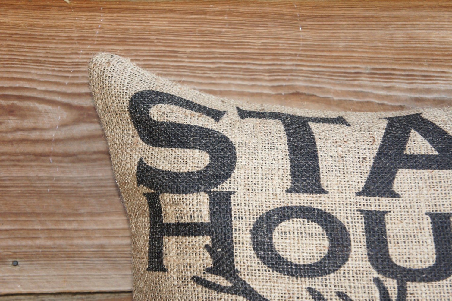 Deer Burlap Pillow Throw Pillow Cushion Rustic Furniture Cabin
