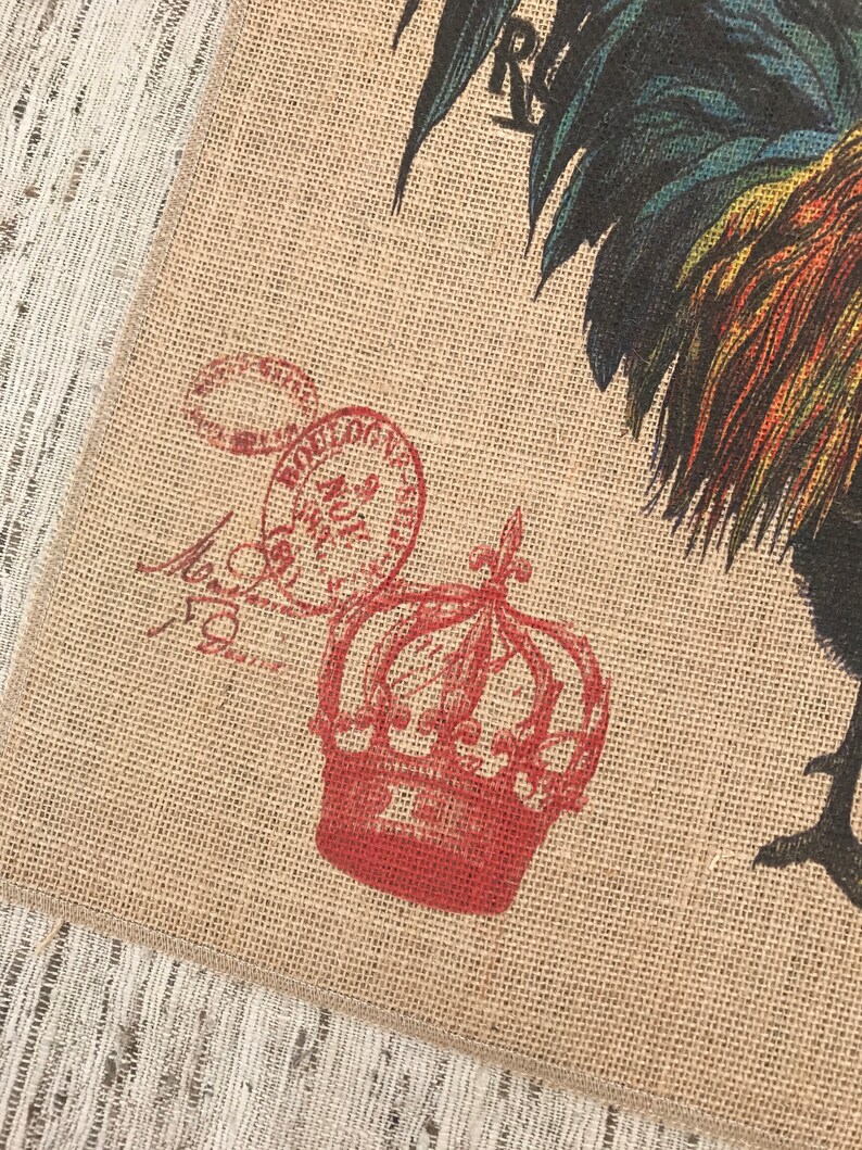 Chicken Burlap Panel Grainsack Printed Fabric