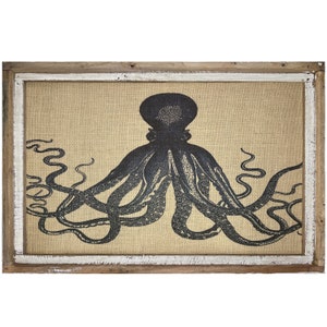 Octopus Wall Art | 24" x 36" | Coastal Wall Decor | Florida Decor | Living Room Decor | Beach House Wall Art | Eclectic Decor