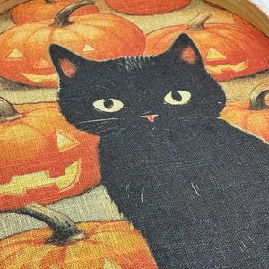 Black Cat Wall Decor | Halloween Decor | Spooky Pumpkin Art | Gothic ...