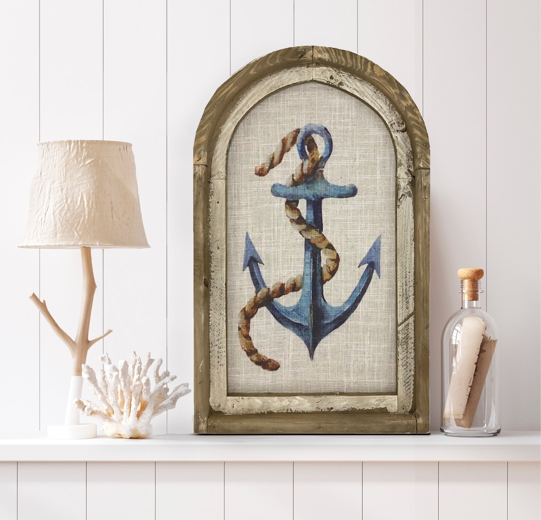 Anchor Wall Art 14 X 22 Coastal Bathroom Decor Nautical Wall Decor