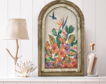 Tropical Wall Art | 14" x 22" | Bathroom Decor | Coastal Wall Decor I Florida Home Decor