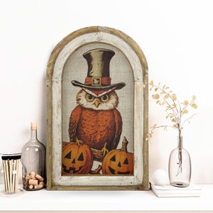 Owl Wall Art | Witchy Halloween Decor | Farmhouse Wall Art | Gothic Wall Decor | Eclectic Framed Art | 14" x 22"