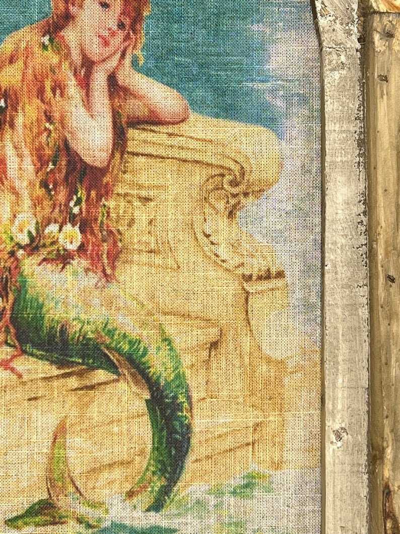 Mermaid Wall Art 14 X 22 Victorian Mermaid Etsy