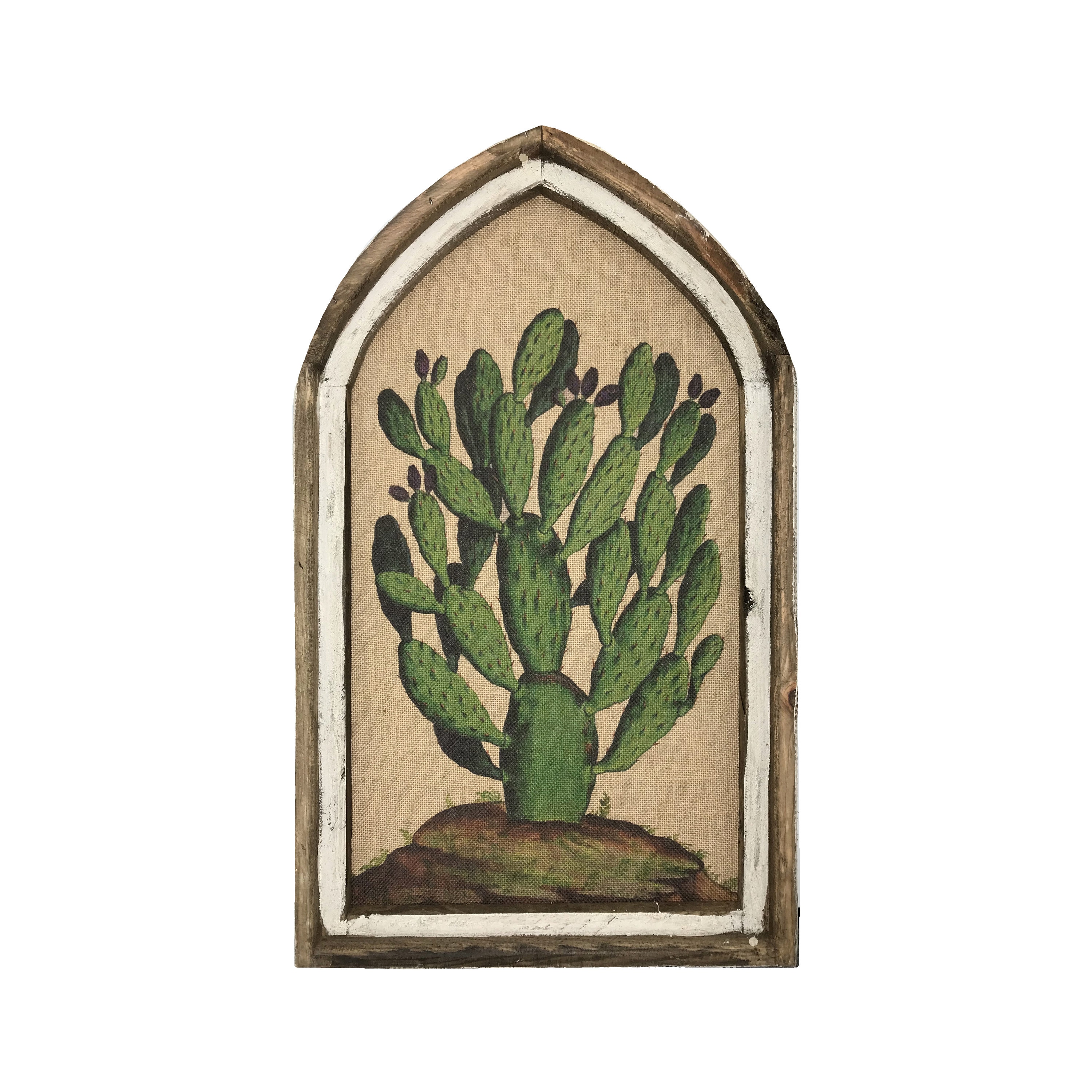 Cactus Wall Decor 18 X 30 Arch Window Frame Etsy