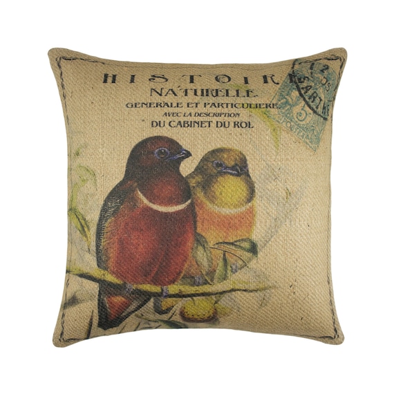 French country burlap sales pillows